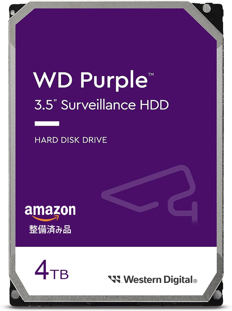 WD Purple 4TB WD43PURZ 監視用ハードドライブ Amazon | 【整備済み品】 【Amazon.co.jp限定】ウエスタン・デジタル